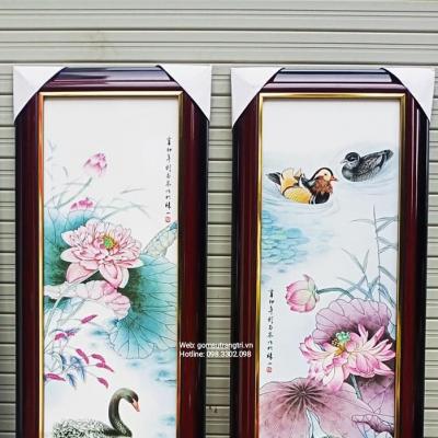 TRANH SỨ HỌA TIẾT HOA SEN